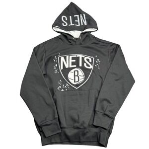 FISLL‎ Brooklyn Nets Hoodie Mens M Black NBA Basketball Pullover